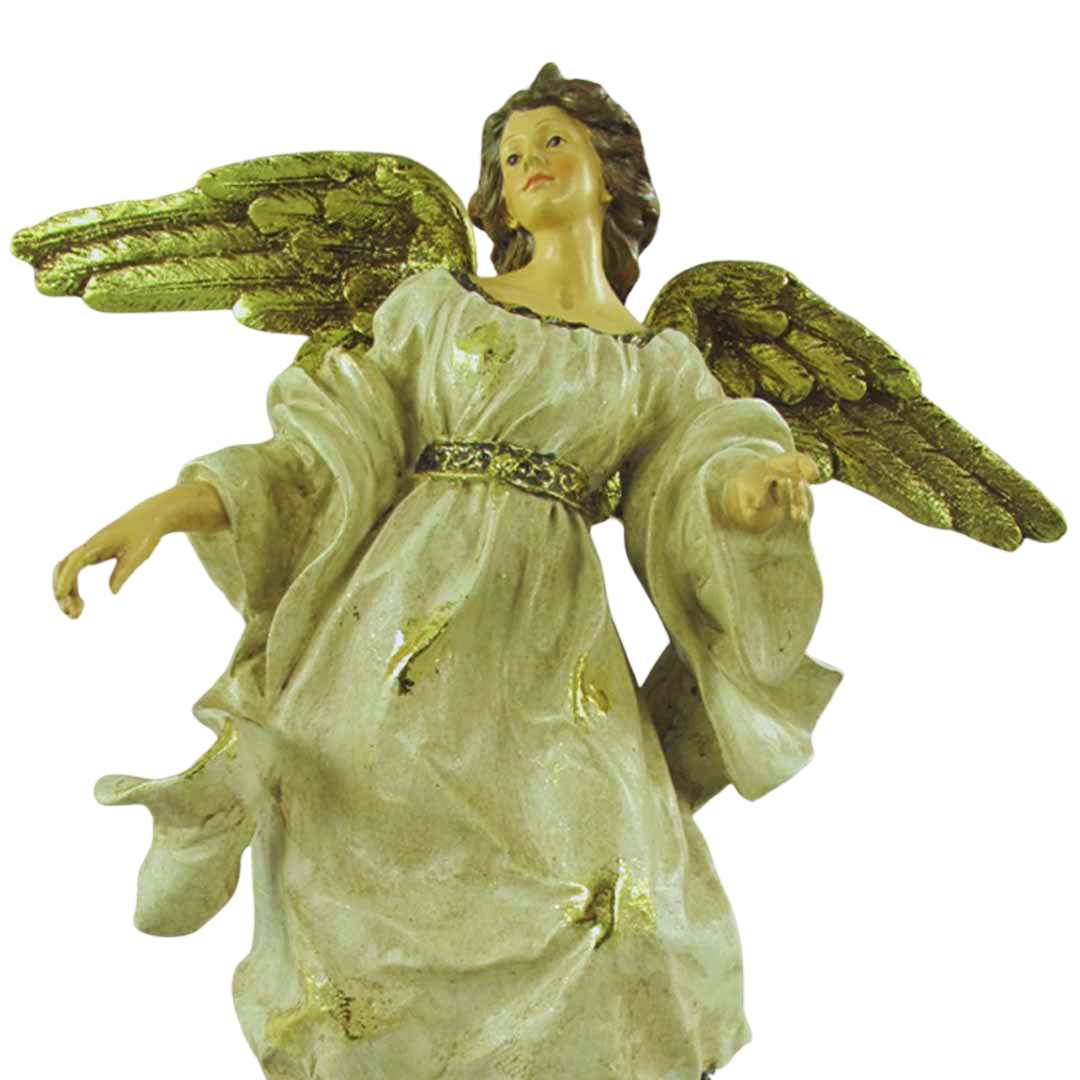 Barock Engel zum Stellen Polystein Creme Gold