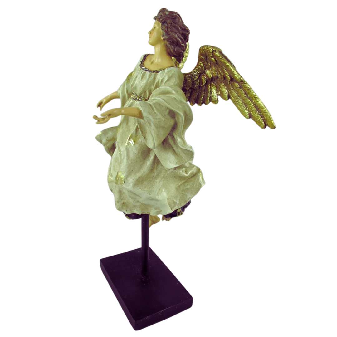 Barock Engel zum Stellen Polystein Creme Gold