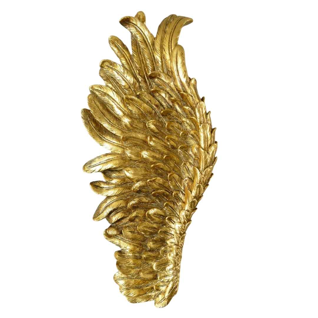 Wanddeko Polystein Barocke Engelsflügel in Gold