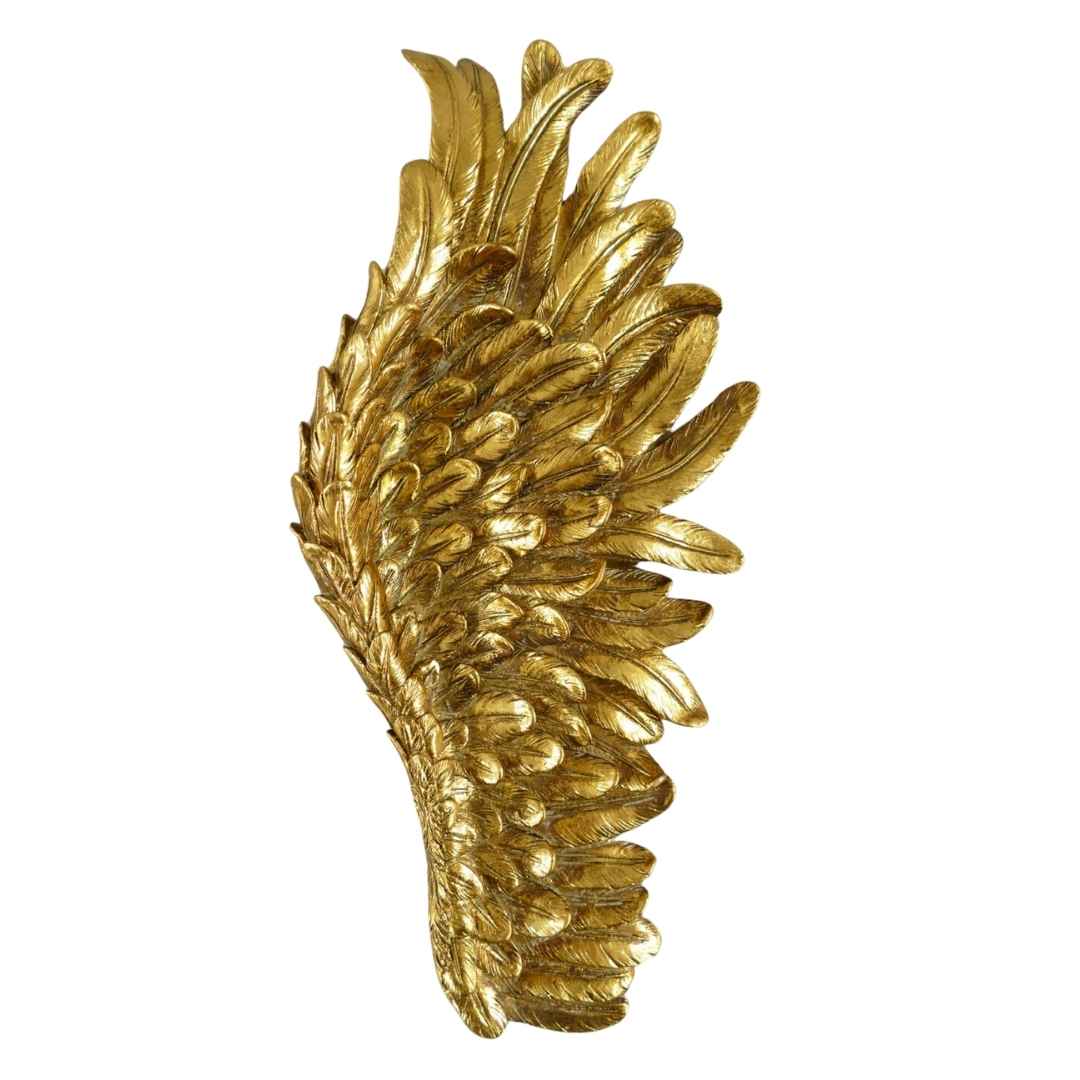 Wanddeko Polystein Barocke Engelsflügel in Gold