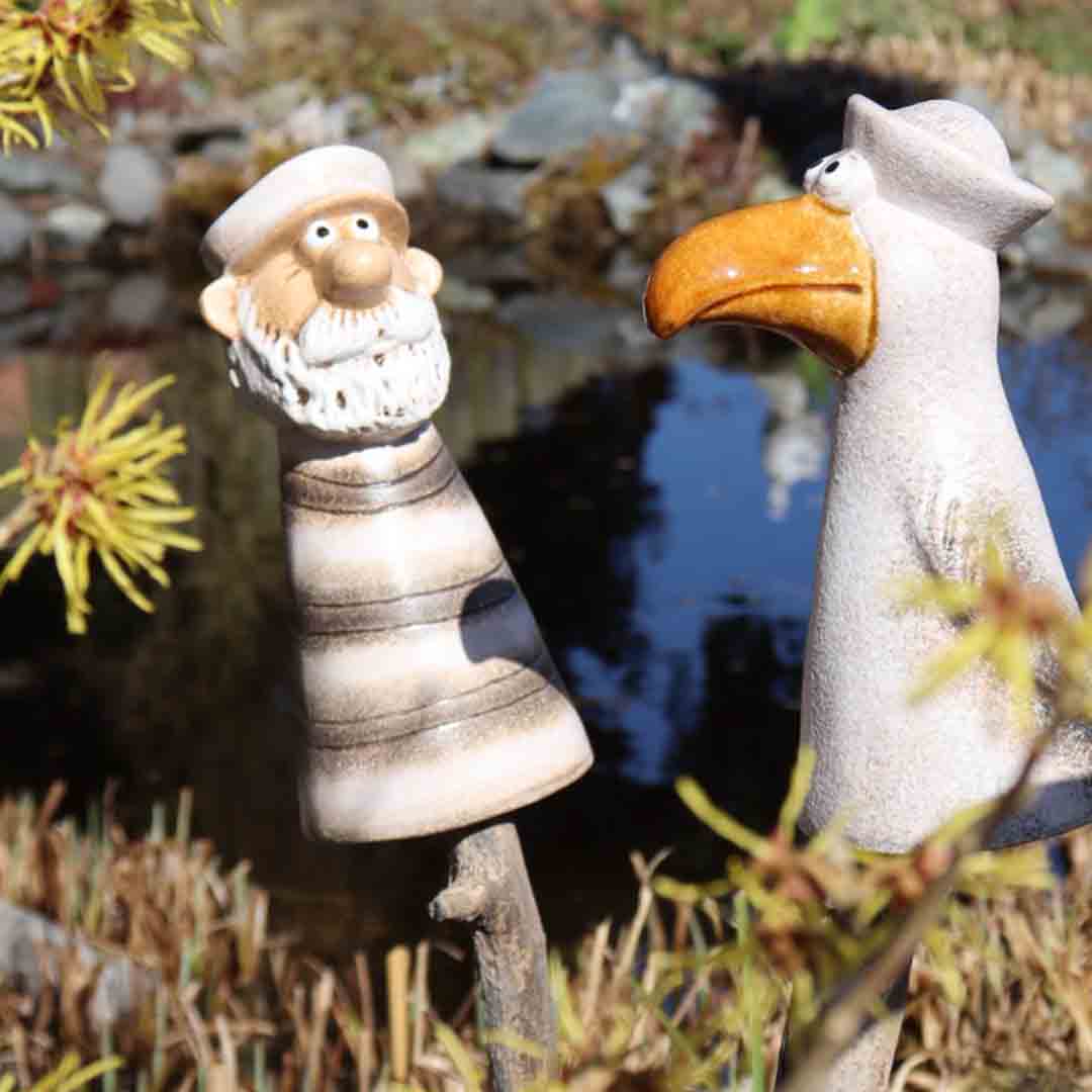 Zaunhocker Möwe, Keramik, Handarbeit