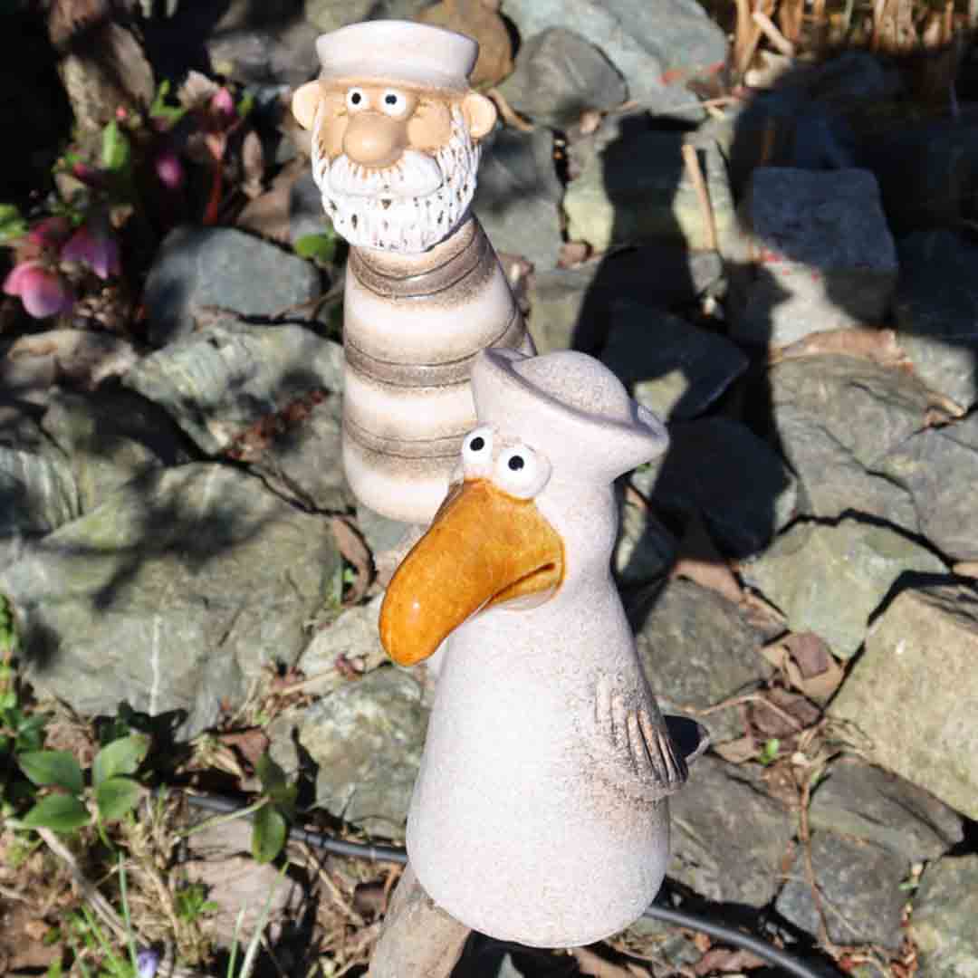 Zaunhocker Möwe, Keramik, Handarbeit