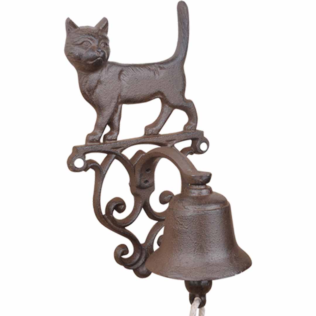 Türglocke mit Katze aus Gusseisen