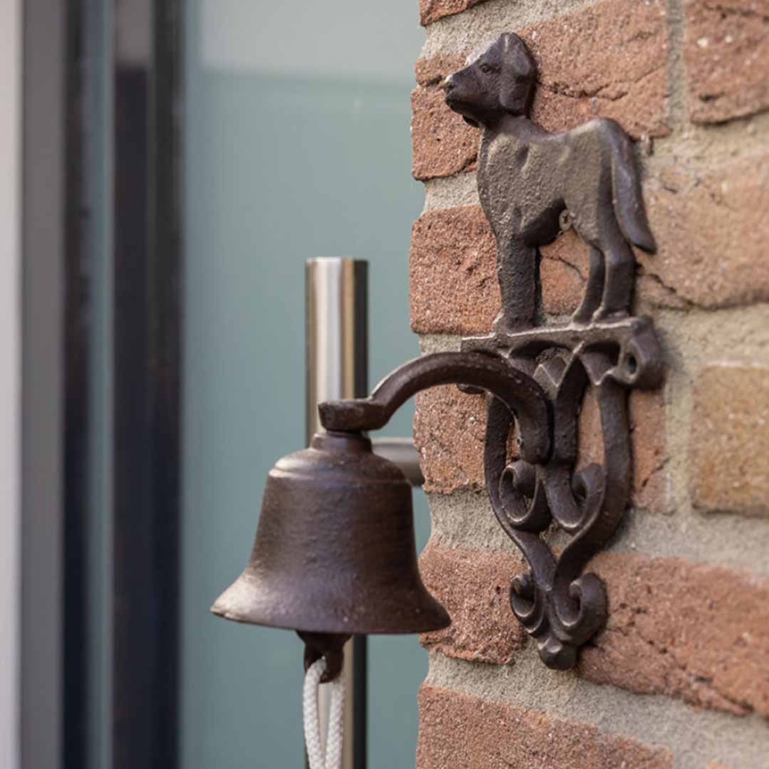 Türglocke mit Hund aus Gusseisen