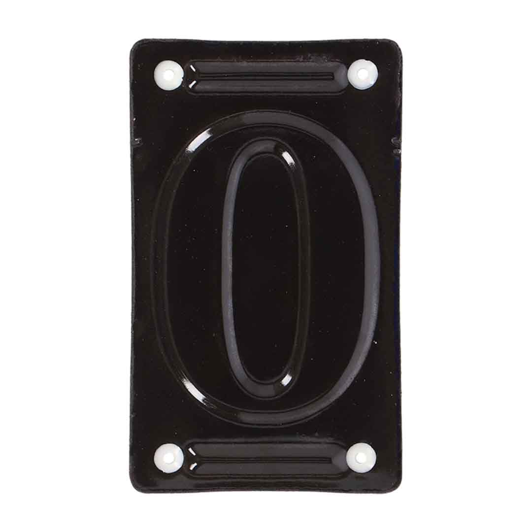 Vintage Emaille-Hausnummern & Zierelemente weiß auf blau