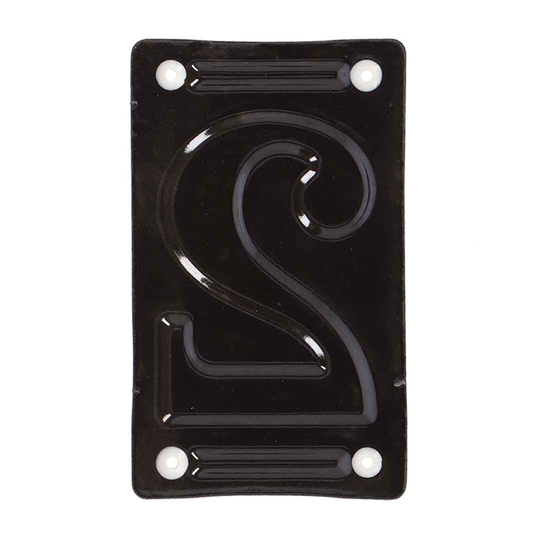 Vintage Emaille-Hausnummern & Zierelemente weiß auf blau