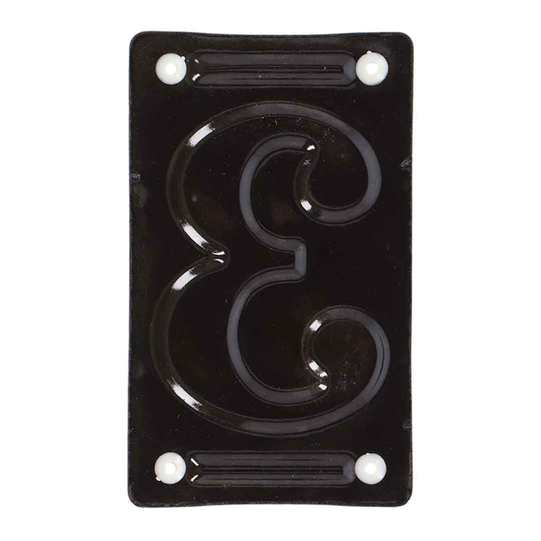 Vintage Emaille-Hausnummern & Zierelemente weiß auf blau