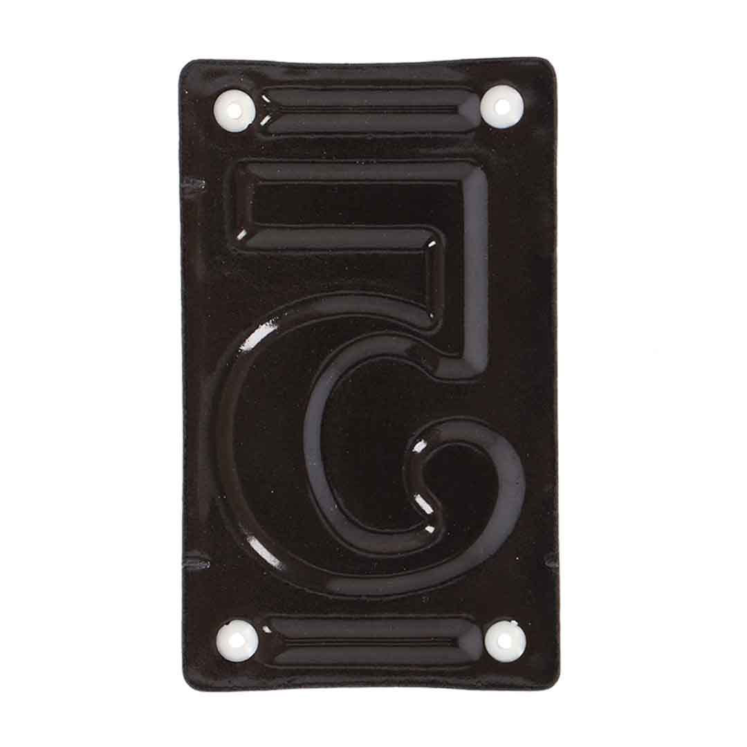 Vintage Emaille-Hausnummern & Zierelemente weiß auf blau