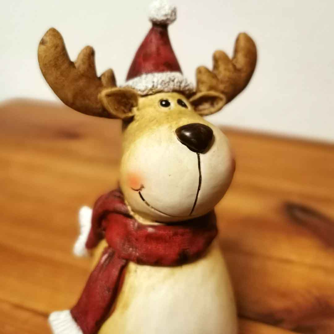 Zaunhocker Hirsch weihnachtlich Winterfest