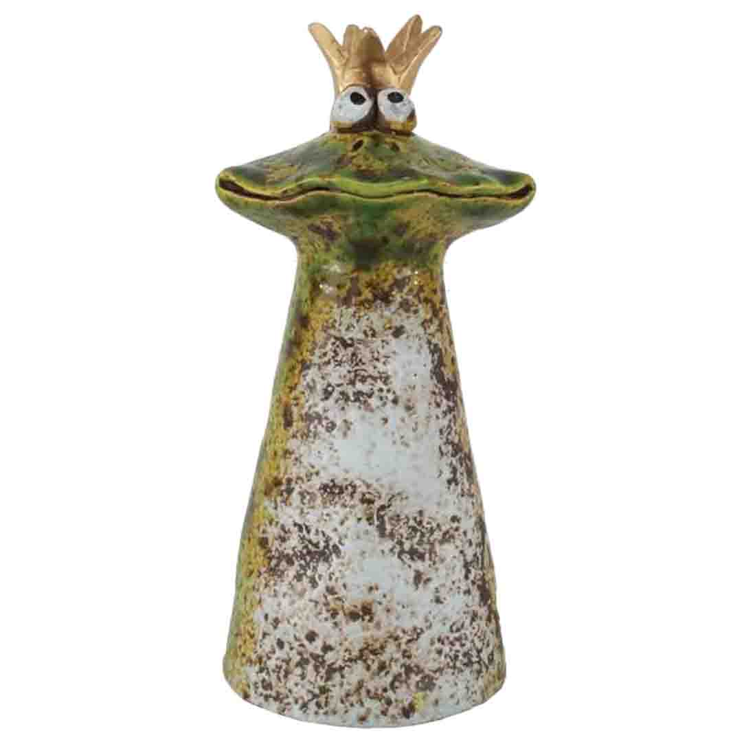 Zaunhocker Froschkönig klein aus Keramik