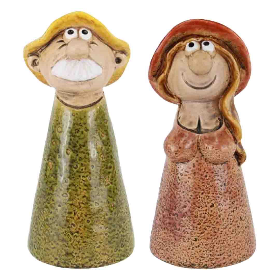 Zaunhocker Set Frau & Mann aus Keramik