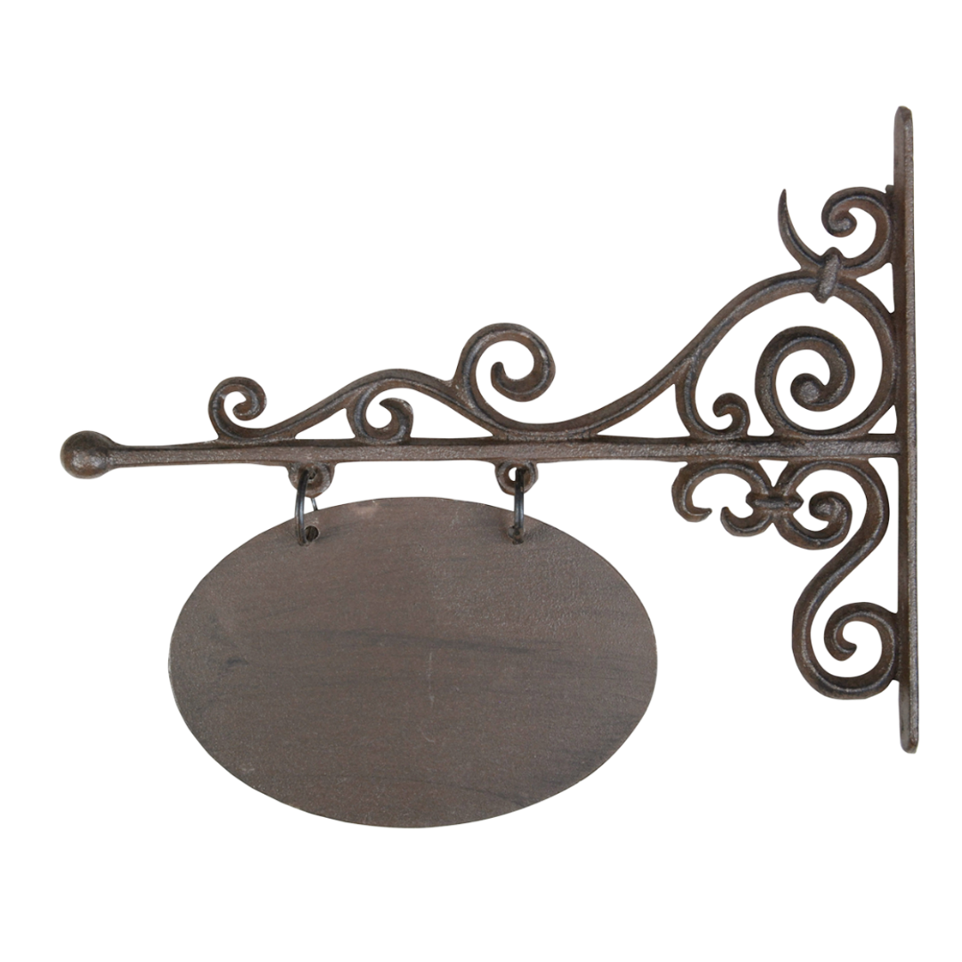 Personalisierbares Gusseisen-Aushängeschild oval: Traditionelle Handwerkskunst für Ihr Zuhause