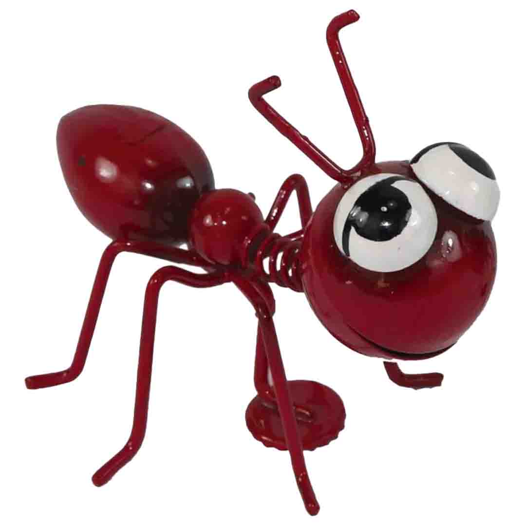 Rote Metallameise mit Magnet 7x7,5x8,5 cm
