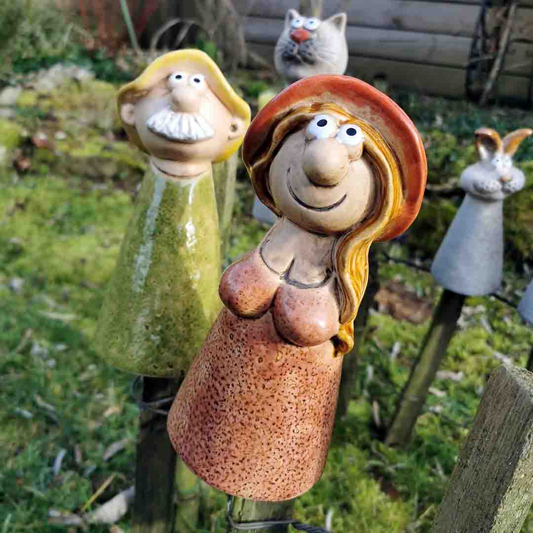 Zaunhocker Set Frau & Mann aus Keramik