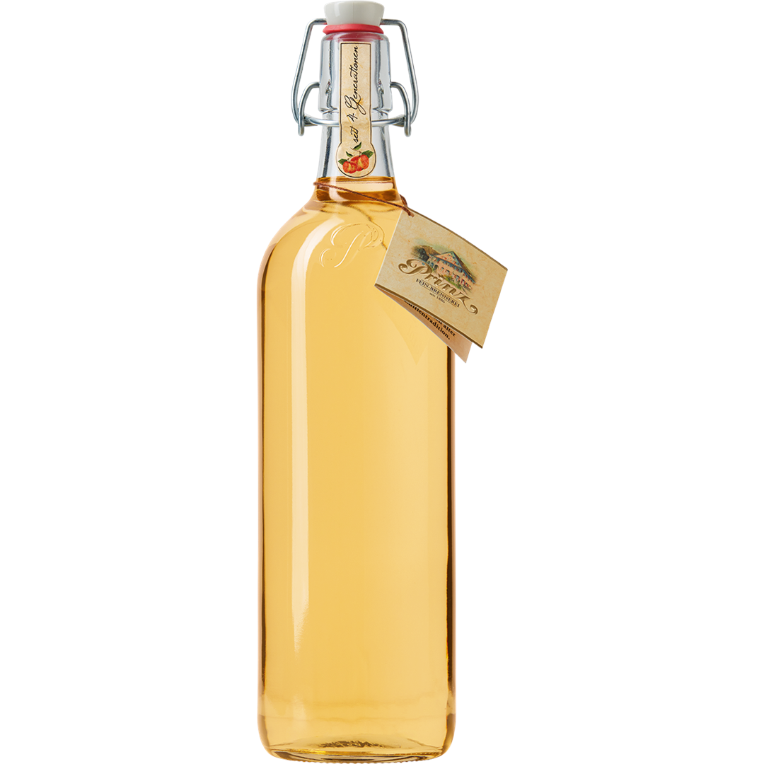 Prinz Alter Bodensee-Apfel 41 % vol. – 1,0-l-Flasche vor weißem Hintergrund
