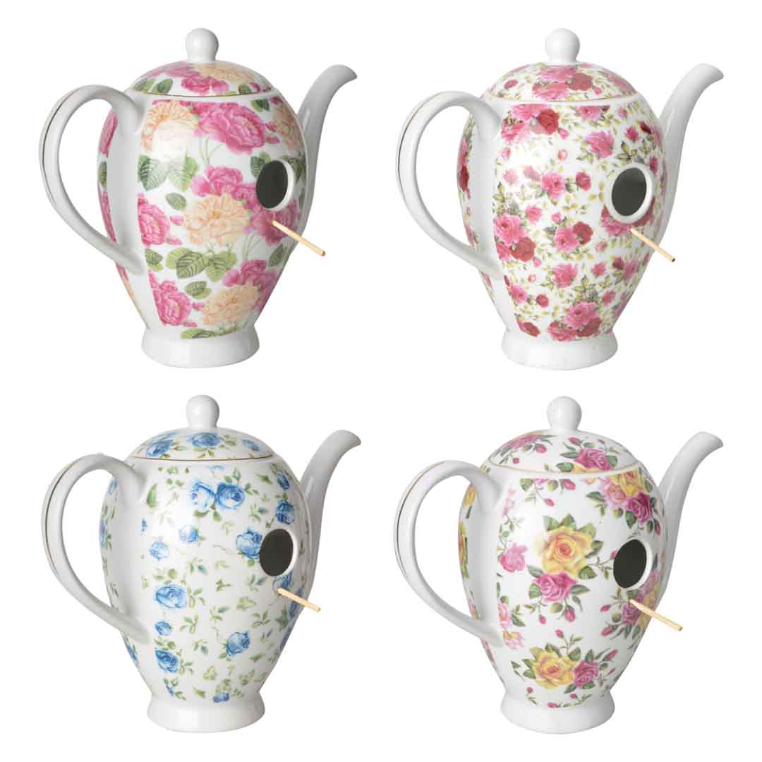 Nistkasten Teekanne im Vintage design 4 verschiedene Designs