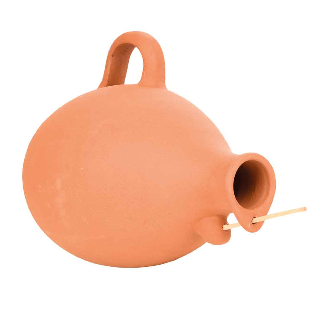 Vogeltopf Meisen und Sperlinge quer Terracotta