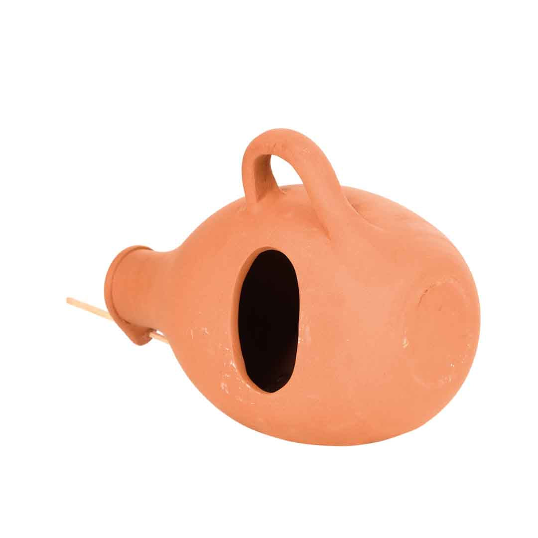 Vogeltopf Meisen und Sperlinge quer Terracotta