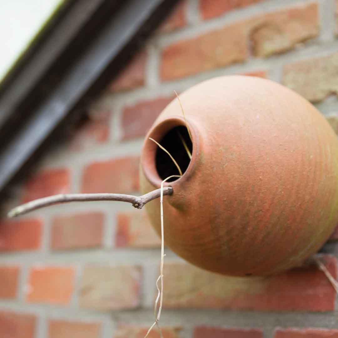 Nistkasten Vogeltopf für Meisen und Sperlinge Terracotta