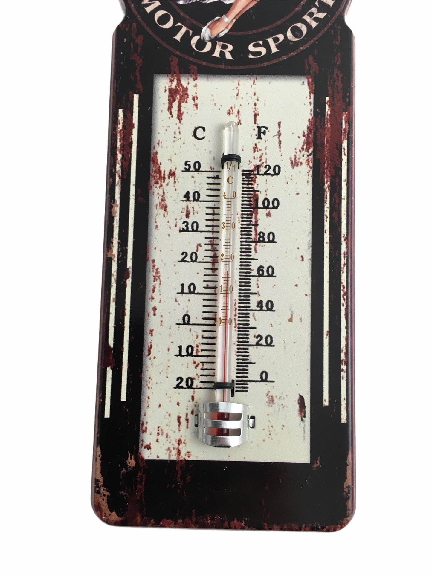 Thermometer auf Pin-Up Blechschild im Retro Design - der Wohnsinnige