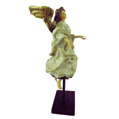 Barock Engel zum Stellen Polystein Creme Gold
