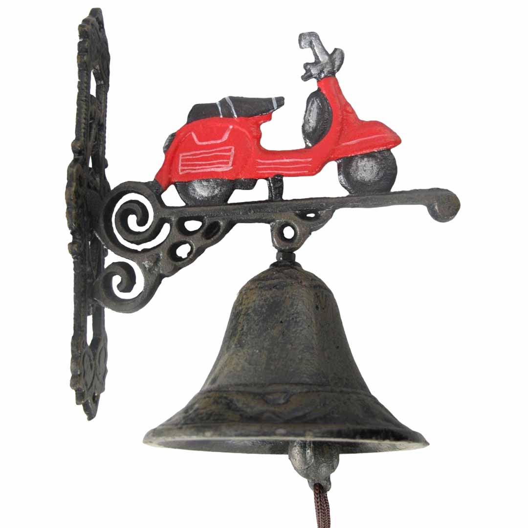 Türglocke mit einem roten Motorroller Gusseisen