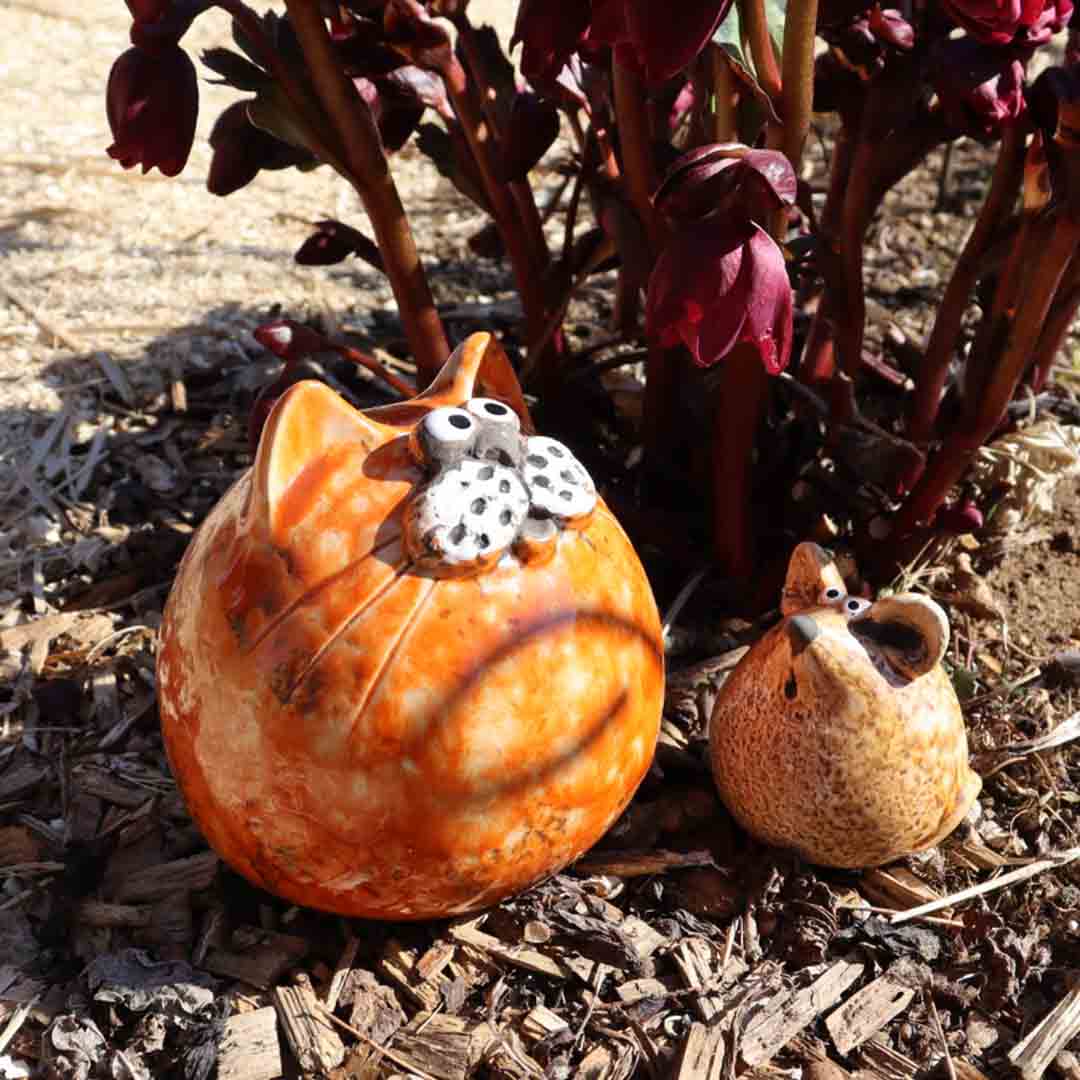 Witzige Keramik-Maus – Deko für Haus & Garten