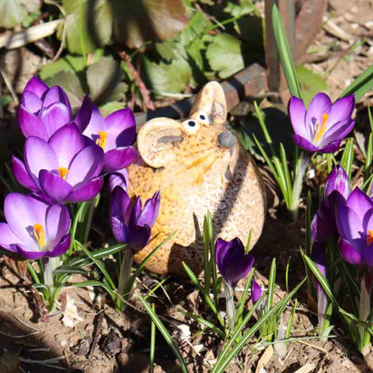 Witzige Keramik-Maus – Deko für Haus & Garten