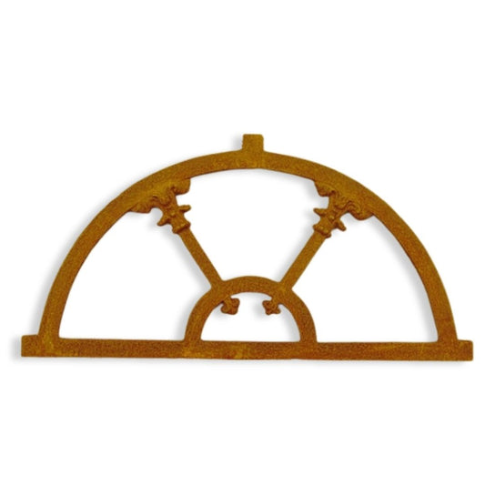 Großes halbrundes Stallfenster, Gusseisen, 71 cm x 36 cm