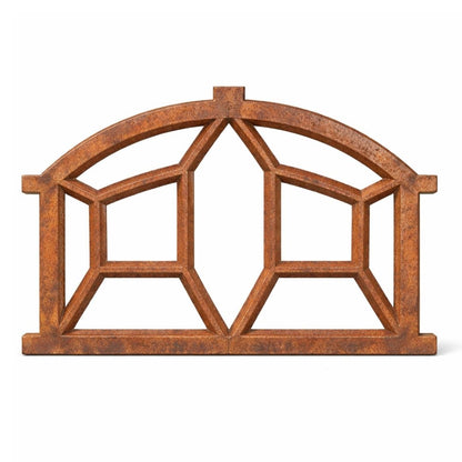 Stallfenster Gusseisen mit leichtem Bogen und ausgefallenen Sprossen 69 cm x 44 cm