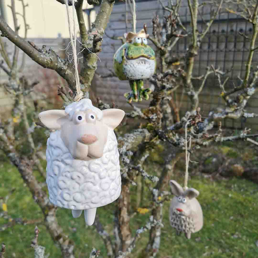 Witzige Hängende Schaf Glocke, Keramik - Handgefertigt