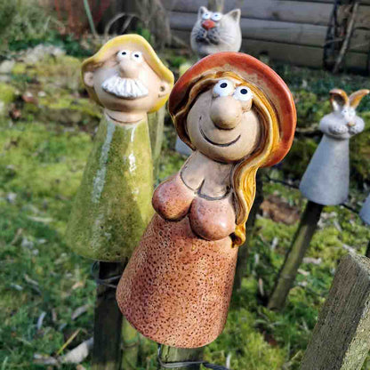 Zaunhocker Set Frau & Mann aus Keramik
