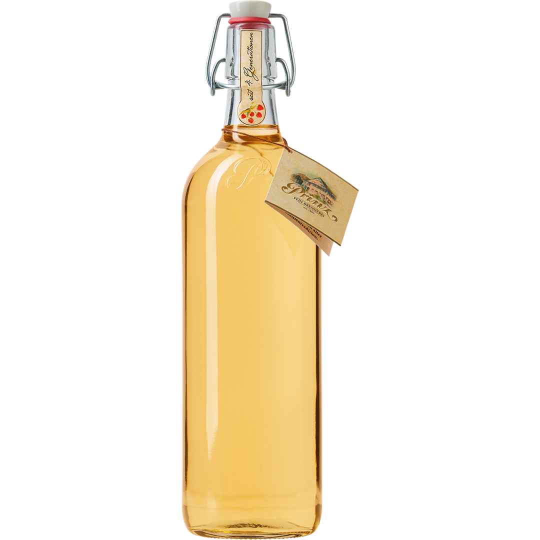 Prinz Alte Wald-Himbeere 41 % vol. – 1,0-l-Flasche vor weißem Hintergrund