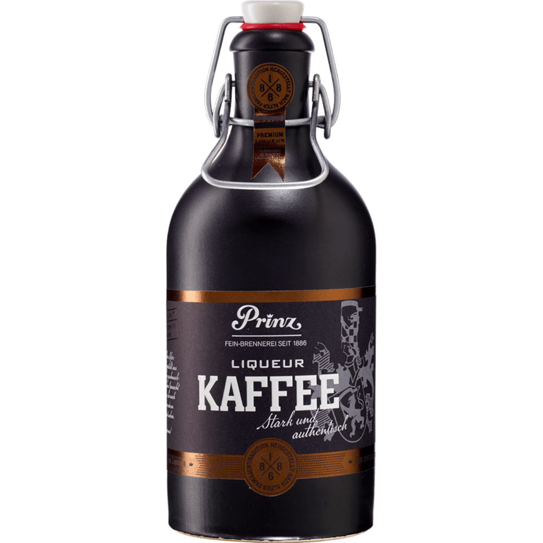 Prinz Nobilant Kaffee Liqueur 37,7 % vol. – 0,5-l-Flasche vor weißem Hintergrund