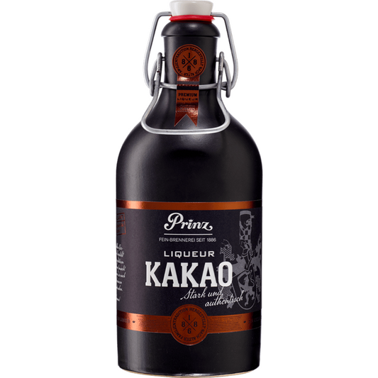 Prinz Nobilant Kakao Liqueur 37,7 % vol. – 0,5-l-Flasche vor weißem Hintergrund