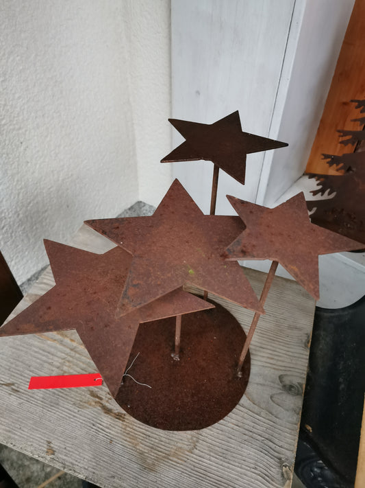 Advents-Etagere Sterne Edelrost Deko