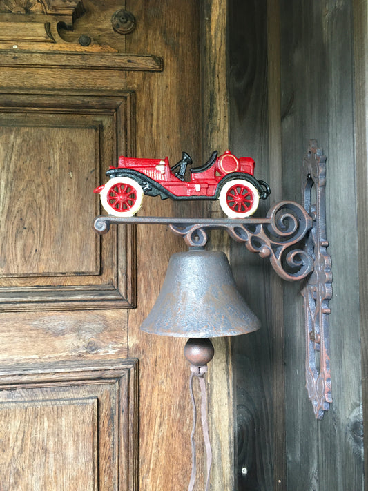 Wand- Türglocke mit rotem Auto Oldtimer Cabrio