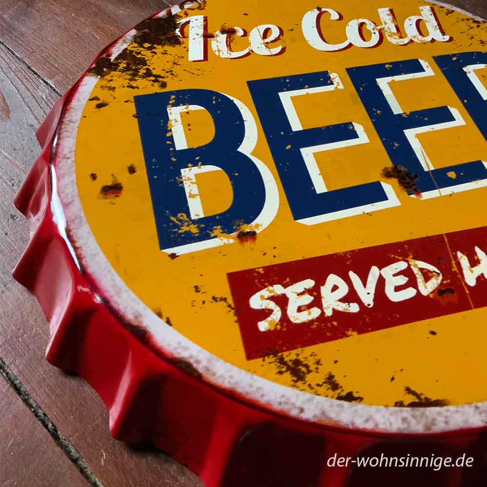 Kronkorken - Ice Cold Beer - Blechschild